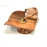 19th century copper coal scuttle with swing handle