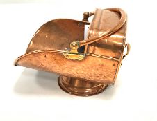 19th century copper coal scuttle with swing handle