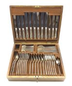 Oak cased canteen of Community plate cutlery in the Adam pattern, for six settings