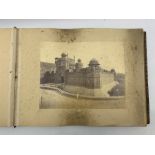 Album containing approximately fifty albumen prints of India, with 'Bourne & Shepherd, Calcutta, Sim