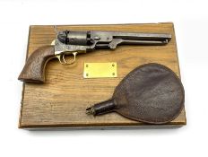 Colt .36 Navy revolver, serial number 134434 with octagonal barrel inscribed 'Address Col Saml Colt