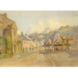 Marion Emily Warden (British exh.1921-1927): 'The Old Yarn Market Dunster', watercolour signed and d