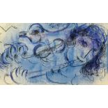 Marc Chagall (French 1887-1985): 'Le Joueur de Flute' - The Flute Player, colour lithograph