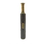 'The Lord Bury' four draw brass and leather covered telescope by J H Steward, London No. 2286 extend