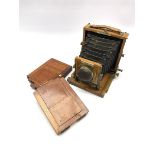 19th/ early 20th century mahogany and brass-bound 'The 1900 Patent Instantograph' quarter plate came