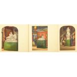 George Baxter (British 1804-1867): 'Industrial Exhibition, London 1851', set three prints pub. 1854;