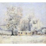 H R (20th century): Caravan in the Snow, oil on canvas signed with initials 45cm x 50cm
