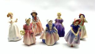 Seven Royal Doulton figures comprisng: Tinkle Bell, Dinky Do, Ivy, Lily, Babie, Marie and Catherine,