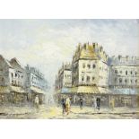 Burnett (French Contemporary): Parisian Street Scene, oil on canvas signed 45cm x 60cm