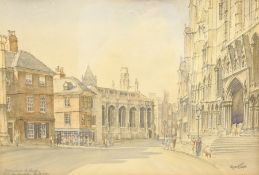 Alfred Gill (British 1897-1981): 'St Michael le Belfrey and the Minster York', watercolour signed an