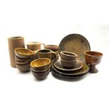 Peter Dick (1936-2012) for Coxwold Pottery: cylindrical vase, various bowls, jug etc together with o