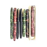 Conway Stewart 85L fountain pen with 14ct gold nib, two Conway Stewart 75 pens with 14 ct gold nibs,