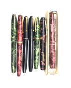 Conway Stewart 85L fountain pen with 14ct gold nib, two Conway Stewart 75 pens with 14 ct gold nibs,