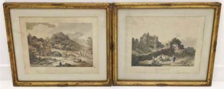 After Philip James de Loutherbourg (French/British 1740-1812): 'Brathay Bridge' and 'Gate