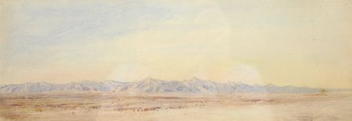 Circle of Edward Lear (British 1812-1888): North African Desert Scene, watercolour unsigned