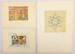 Brenda Hartill (British 1943-): Three coloured etchings, each signed and numbered in pencil, max 10c