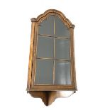 Georgian style walnut corner cabinet, triple arched moulded top above single astragal glazed door, i