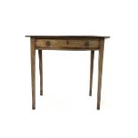 George III mahogany bow fronted side table with single frieze drawer on square tapering supports W78