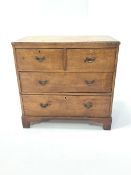 19th century walnut chest fitted with wo short and two long drawers, raised on bracket supports, W81
