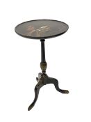 Small early 20th century chinoiserie tripod wine table, D29cm, H52cm