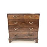 Early 19th century mahogany chest of drawers, with gadroon moulded edge over two short and three lon