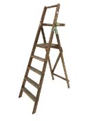 Painters pine five rung step ladder by Youngman Steadfast, H174cm