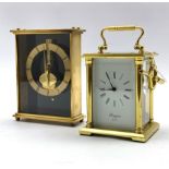 Rapport of London four glass sticking carriage clock, together with a Keiser desk clock, mechanical