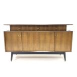 G-Plan - Mid century 'Librenza' teak sideboard, with three drawers over two bi folding cupboard door