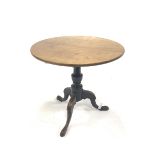 Early 19th century mahogany tripod table, circular tilt top on turned column, three out splayed supp