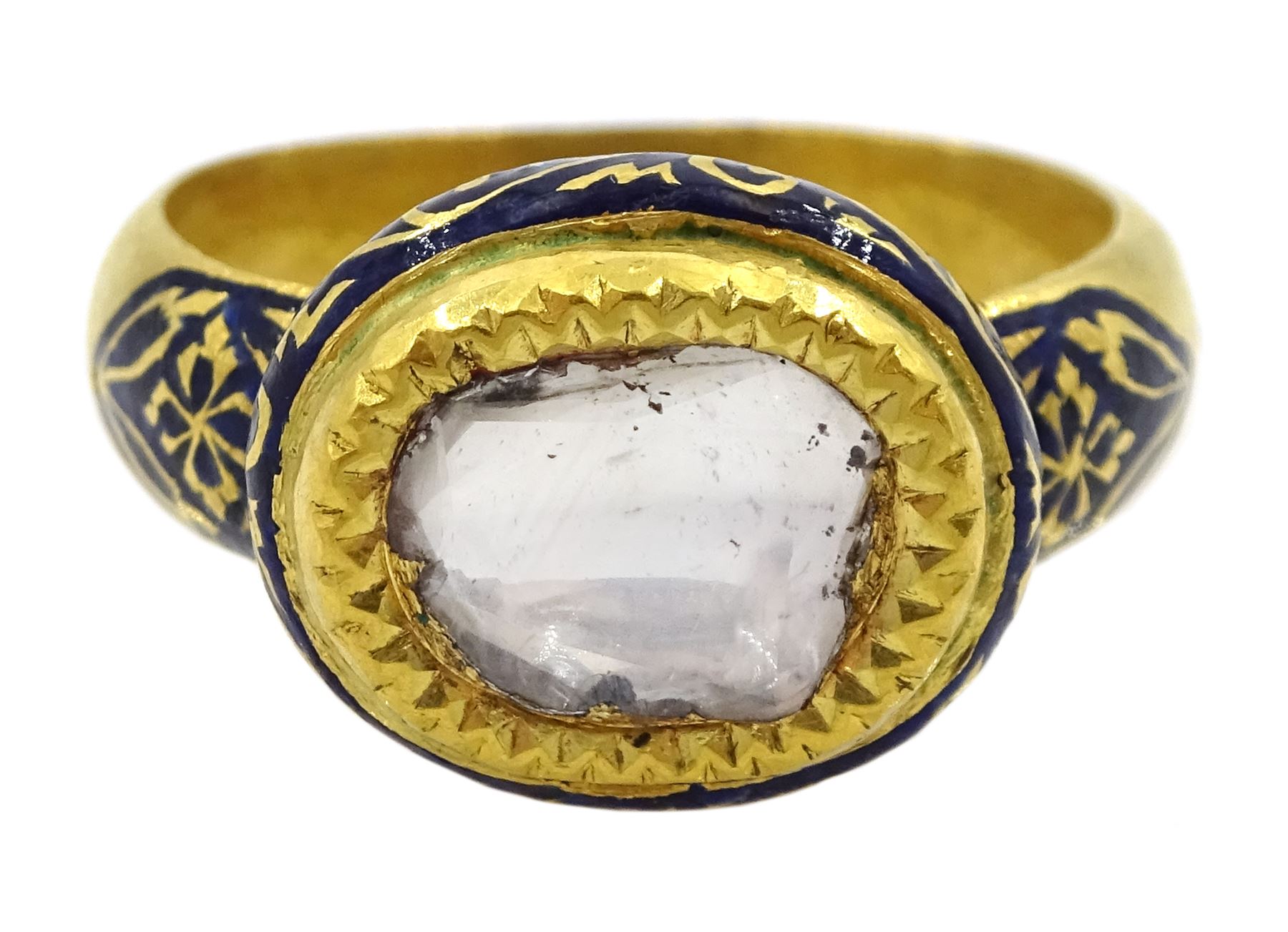 Late 19th/early 20th century gold Indian table cut diamond ring
