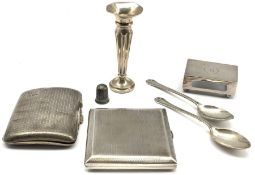 Engine turned silver cigarette case Birmingham 1927