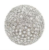 Palladium diamond disco ball ring