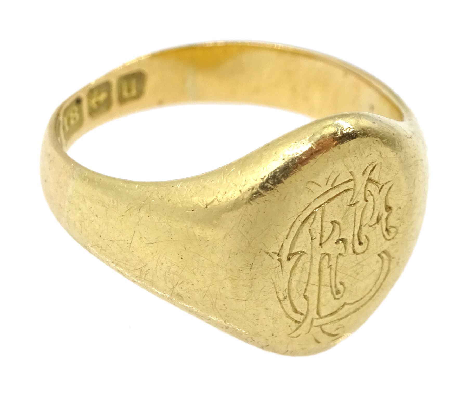 Early 20th century 18ct gold signet ring - Image 2 of 3