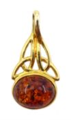 9ct gold amber pendant