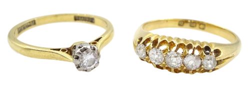Late Victorian/Edwardian five stone diamond ring