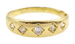 Victorian gold five stone diamond gypsy set ring