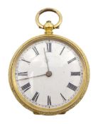 Continental gold open face ladies key wound fob watch