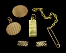 16ct gold ingot pendant