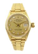 Rolex Oyster Perpetual Datejust ladies automatic 18ct gold bracelet wristwatch