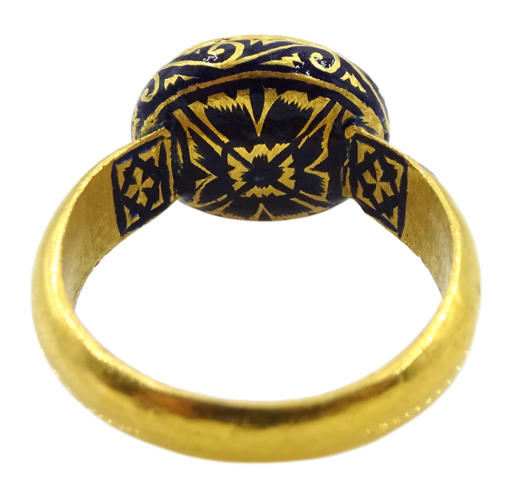 Late 19th/early 20th century gold Indian table cut diamond ring - Image 4 of 6