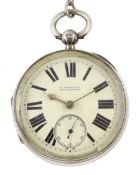 Victorian silver open face English lever fusee pocket watch by George Aaronson