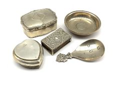 Silver rectangular ring box W6.5cm Birmingham 1910