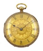 19th century 18ct gold open face key wound lever ladies pocket watch