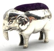 Early 20th Century novelty pin cushion in the form of an elephant L6cm