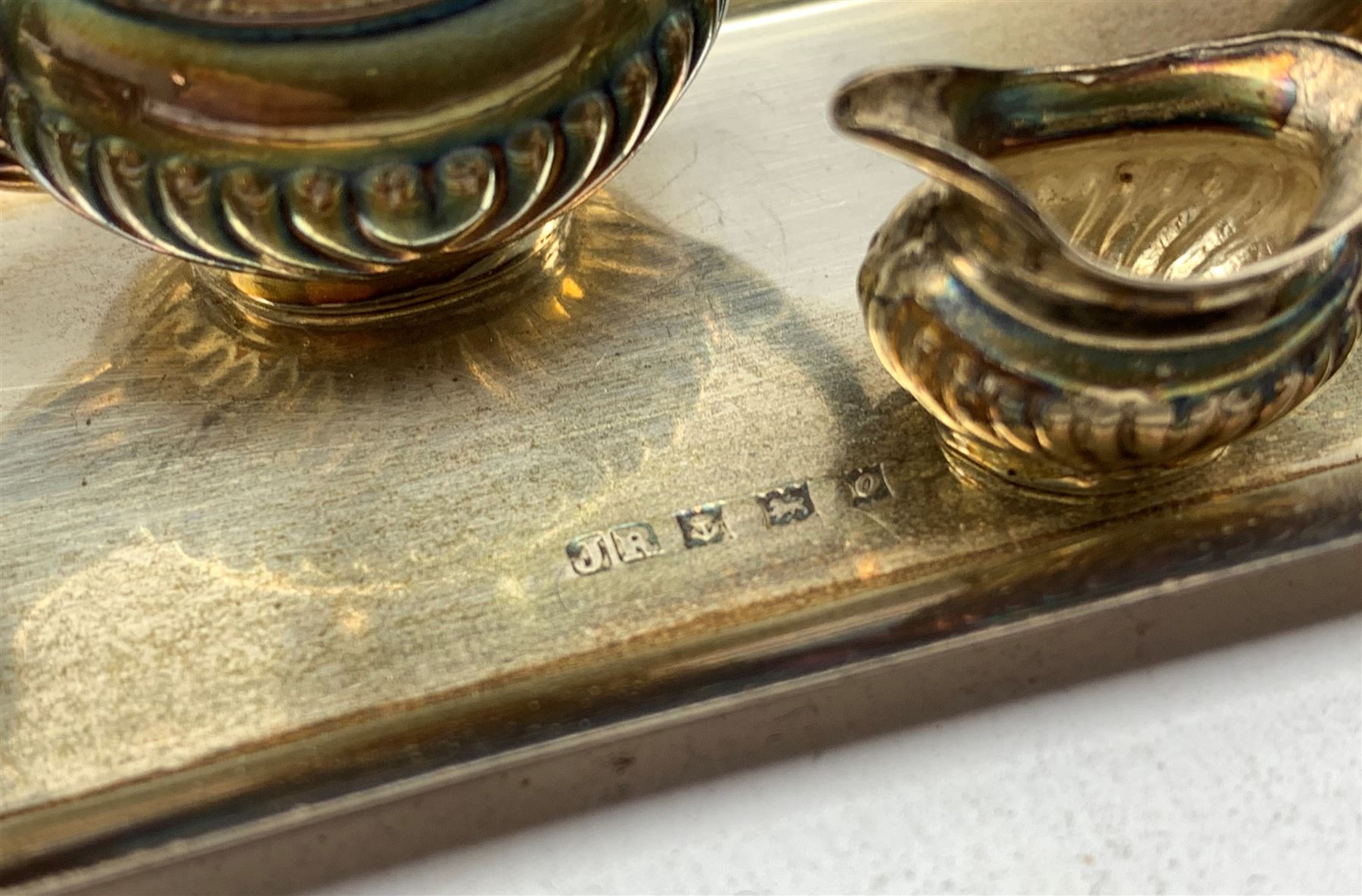 Miniature silver tea and coffee set comprising tea pot - Image 2 of 2