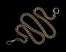 Early 20th century 15ct gold watch chain with clip and spring ring clasp