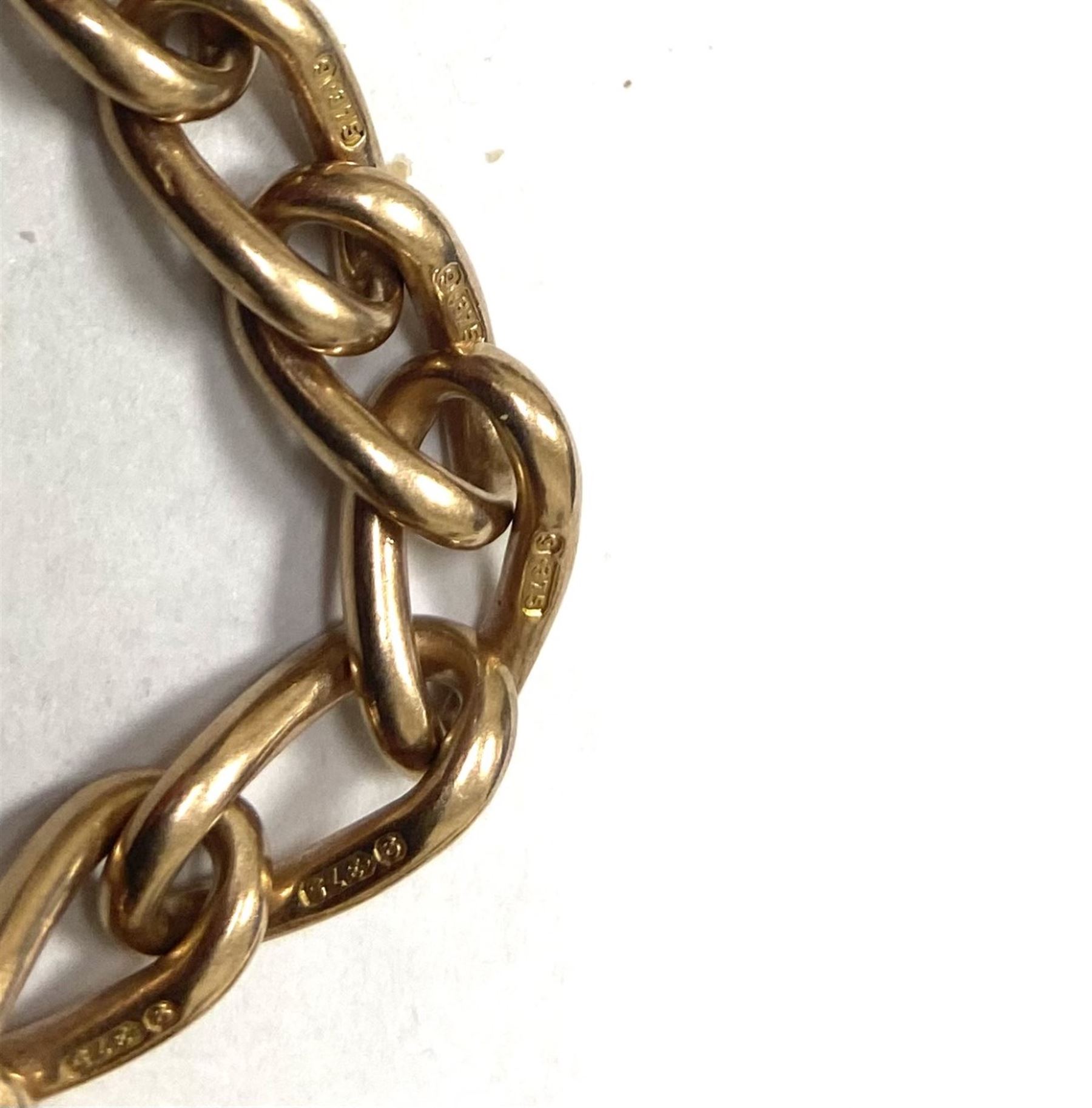 Early 20th century 9ct gold Albert T bar watch chain with spring clip - Image 4 of 4