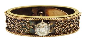Victorian gold filigree design scarf ring
