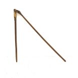 19th century threshing flail with leather thong/ hinge, L125cm