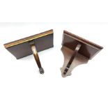 Regency mahogany wall bracket with brass inlay W31cm and a Victorian mahogany bracket W26cm